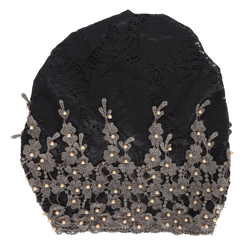 5732 Bonnet Casual Hat Fashion Beaded Lace Breathable Loose Lazy Beanie 27